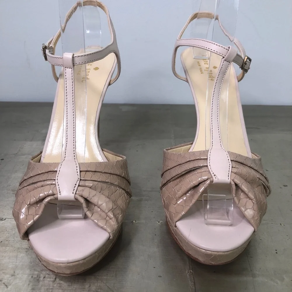 Kate Spade Garb Platform T-Strap Heels Snake